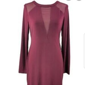 Express Maroon size Medium Sheer Dress